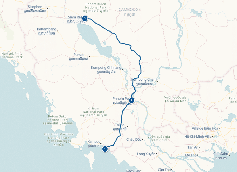 Itinéraire voyage Cambodge