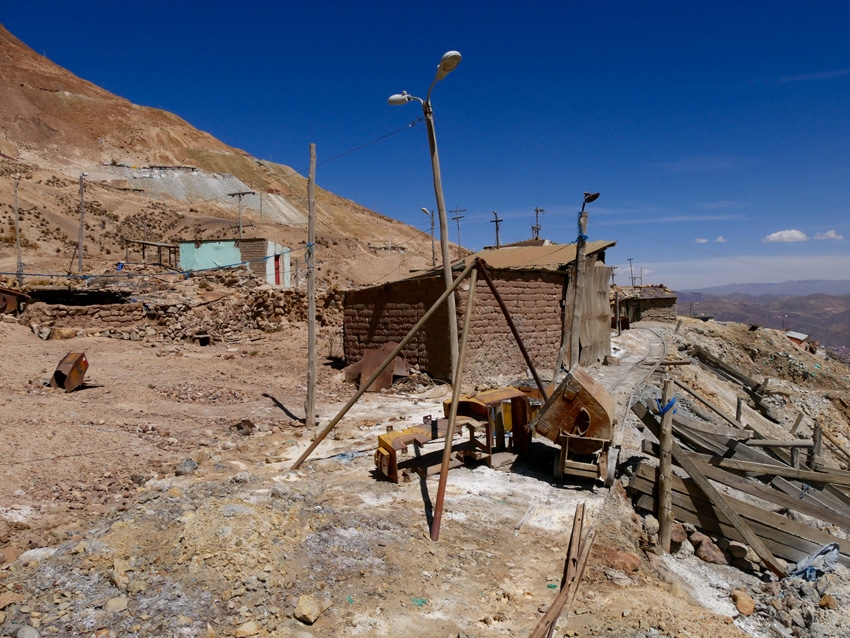 La zone des mines sur le Cerro Rico à Potosi en Bolivie